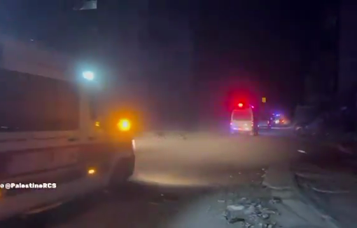 Thumbnail preview image for the video titled: PCRS evacuates dozens of patients and companions from Kamal Adwan hospital to Gaza City